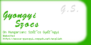 gyongyi szocs business card